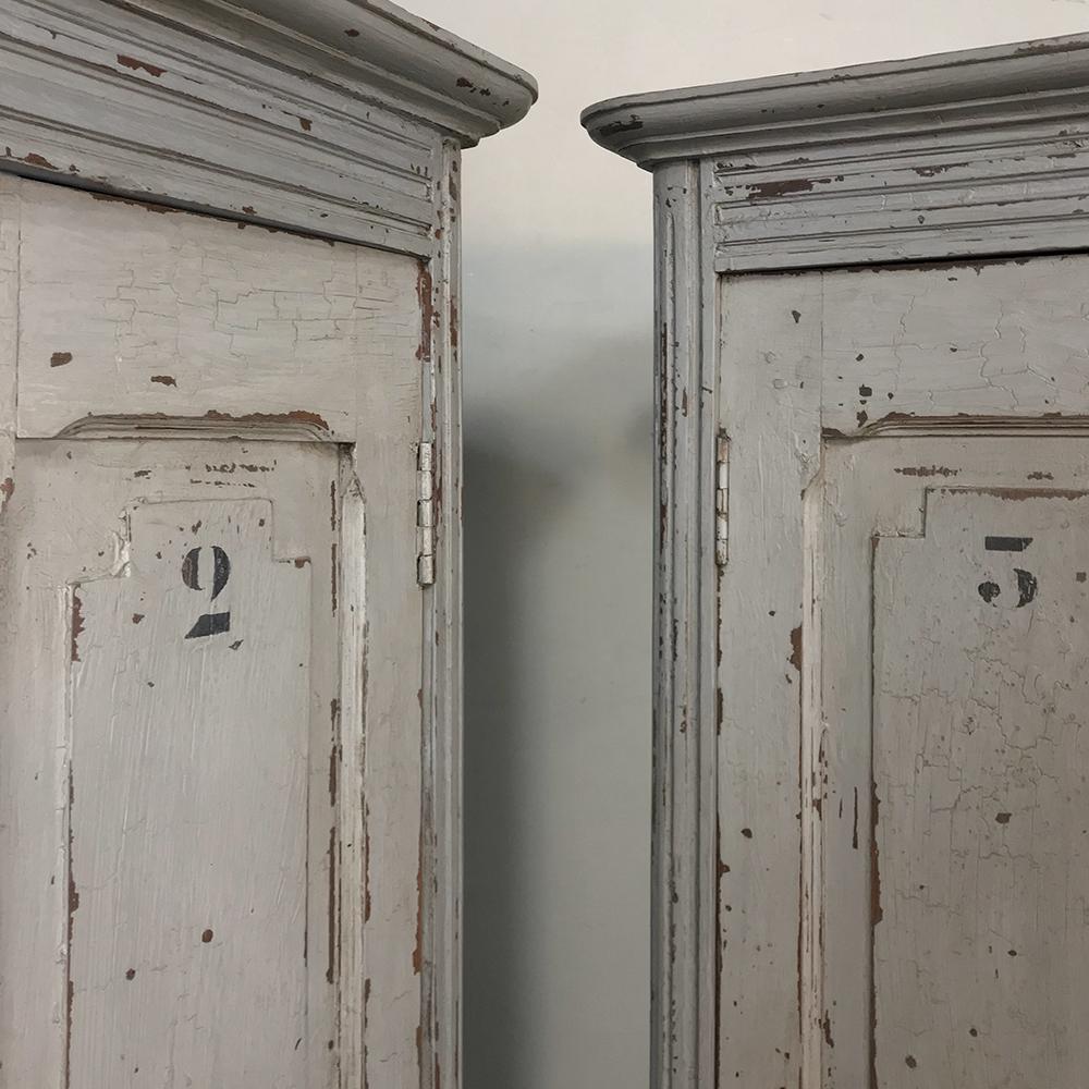 Pair of Antique Painted Wooden Locker Cabinets 5
