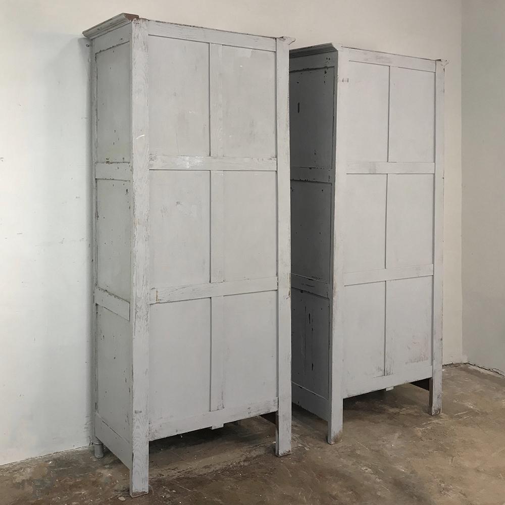 Pair of Antique Painted Wooden Locker Cabinets 6