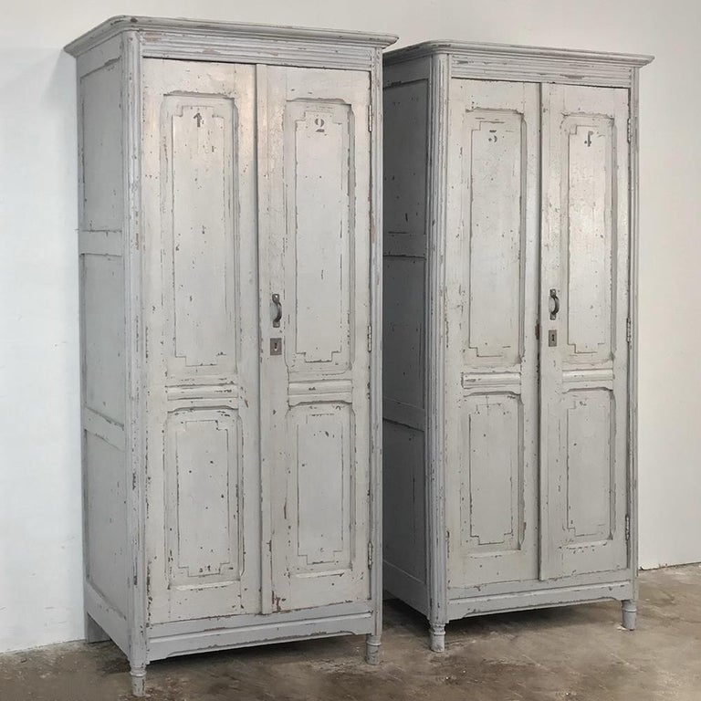 Pair of Antique Painted Wooden Locker at 1stDibs