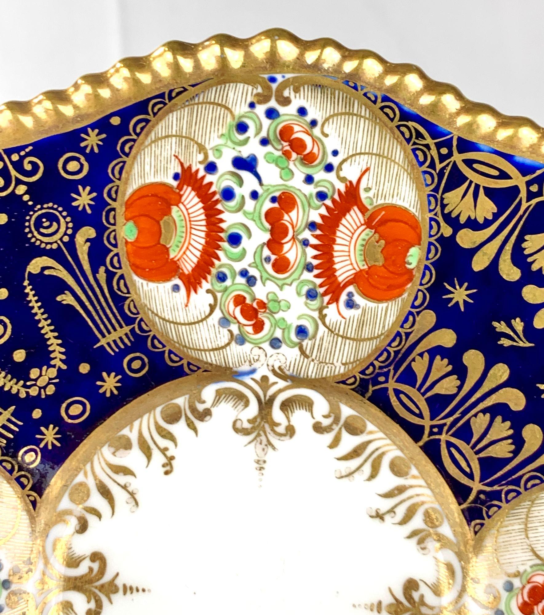 19th Century Pair Antique Porcelain Cups and Saucers by FBB Worcester Hand Painted Circa 1820 For Sale