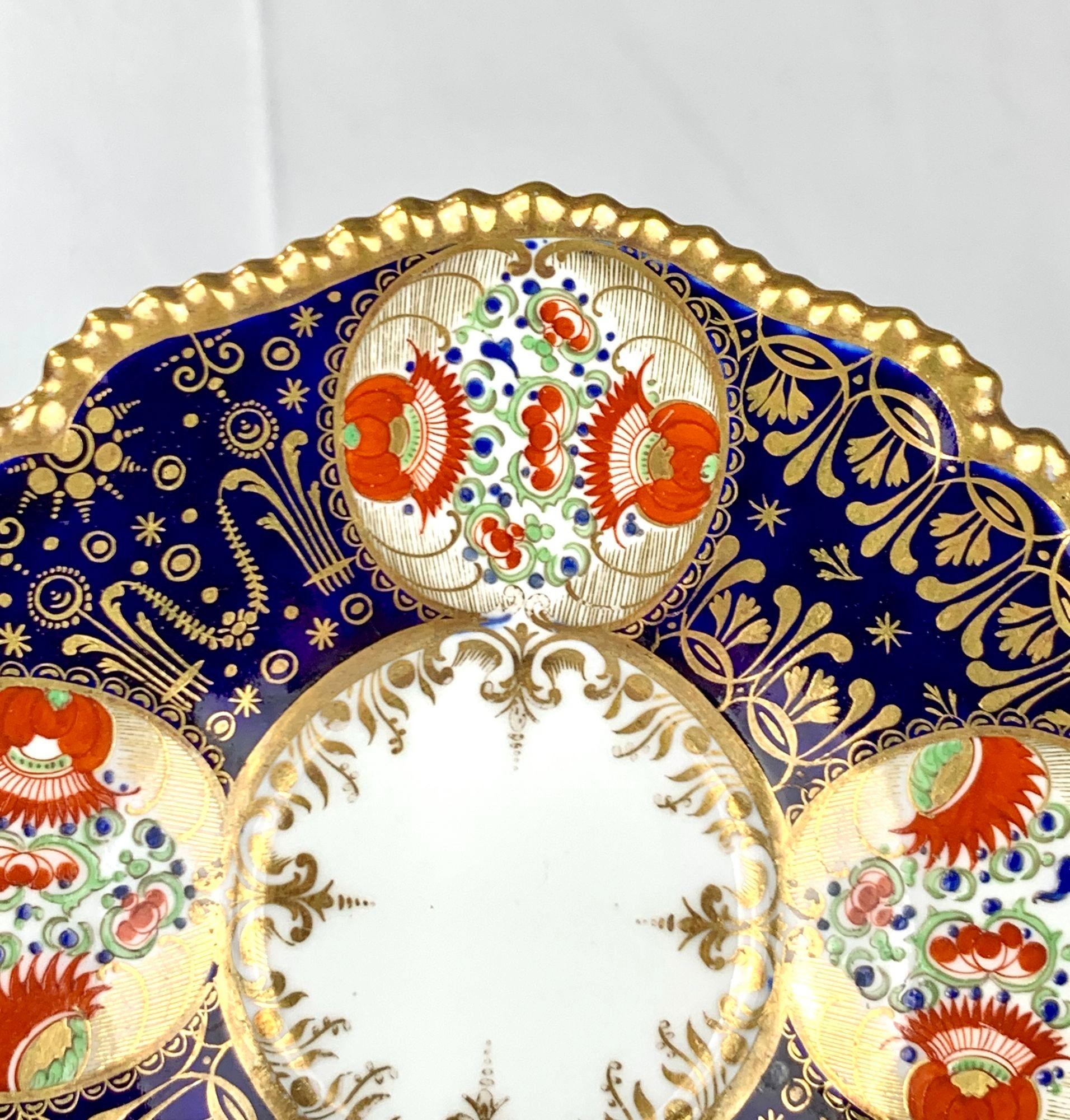 Pair Antique Porcelain Cups and Saucers by FBB Worcester Hand Painted Circa 1820 For Sale 2