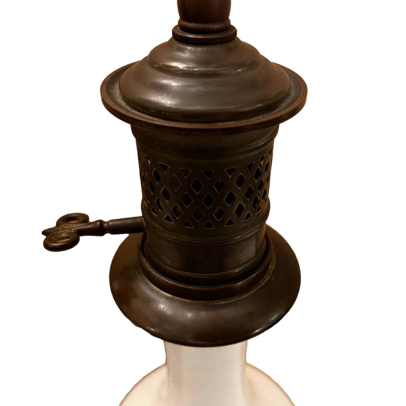 French Pair Antique Porcelain Lamps For Sale
