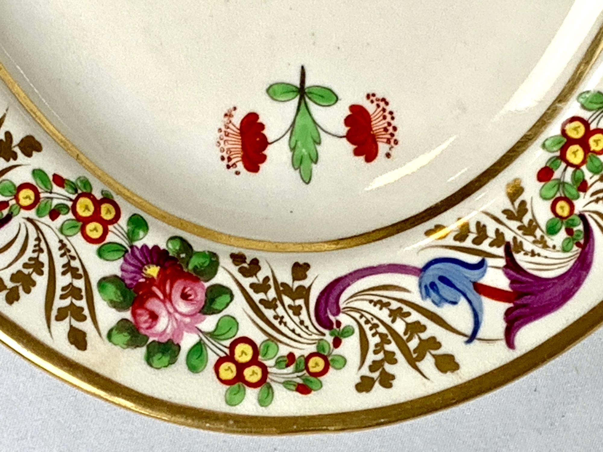 Pareja De Antiguos Platos Ovalados De Porcelana Periodo De La Regencia Pintados A Mano Inglaterra Ca-1820 Inglés en venta