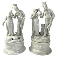 2 paires de statues anciennes en porcelaine A.I.C. Le Nove Metropolitan Museum Collection