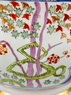 Pair of Antique Porcelain Wine Coolers in the Dollar Pattern Hand Painted