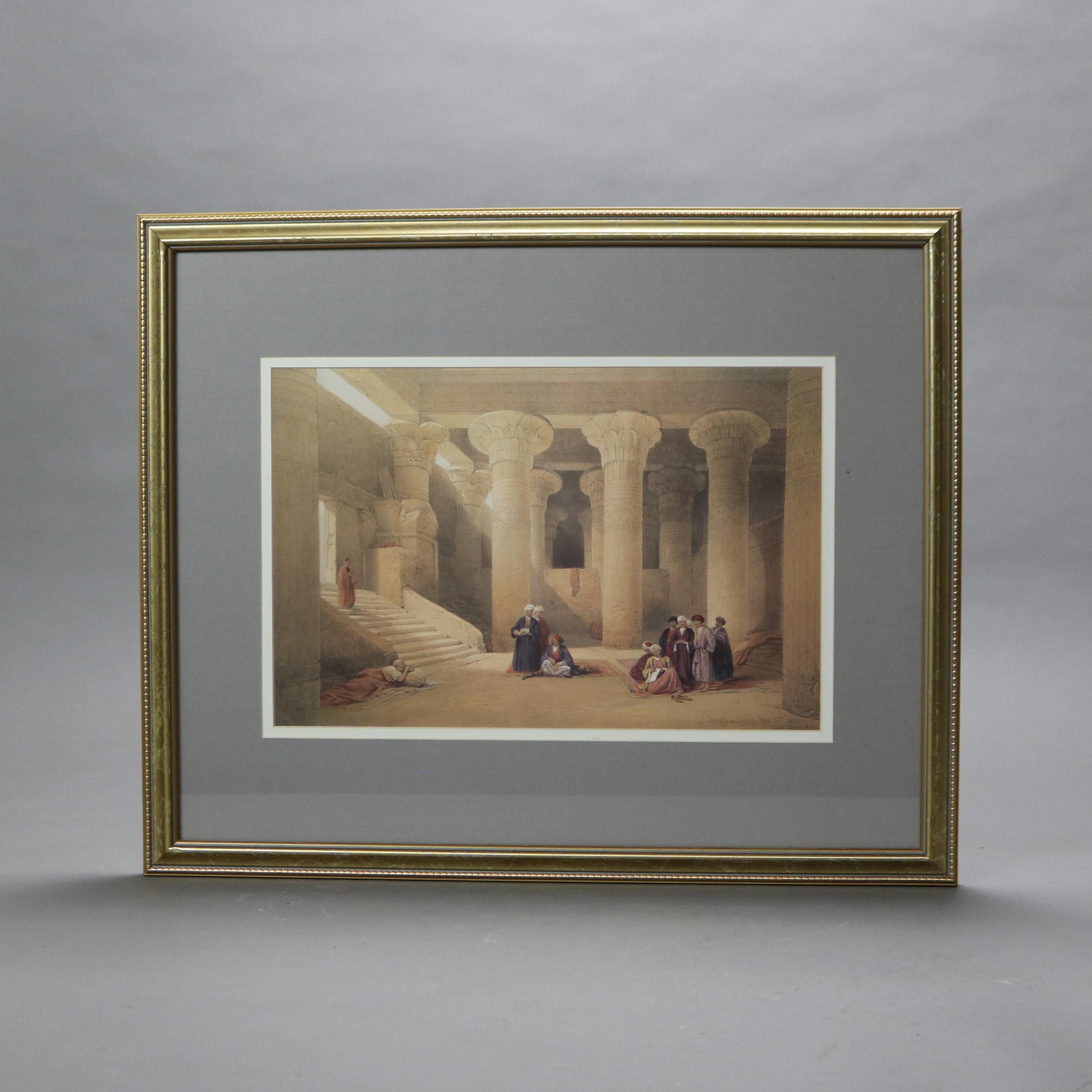 Paar antike Drucke des Hypaethral-Tempels in Philae & Esneh C1855 im Angebot 7