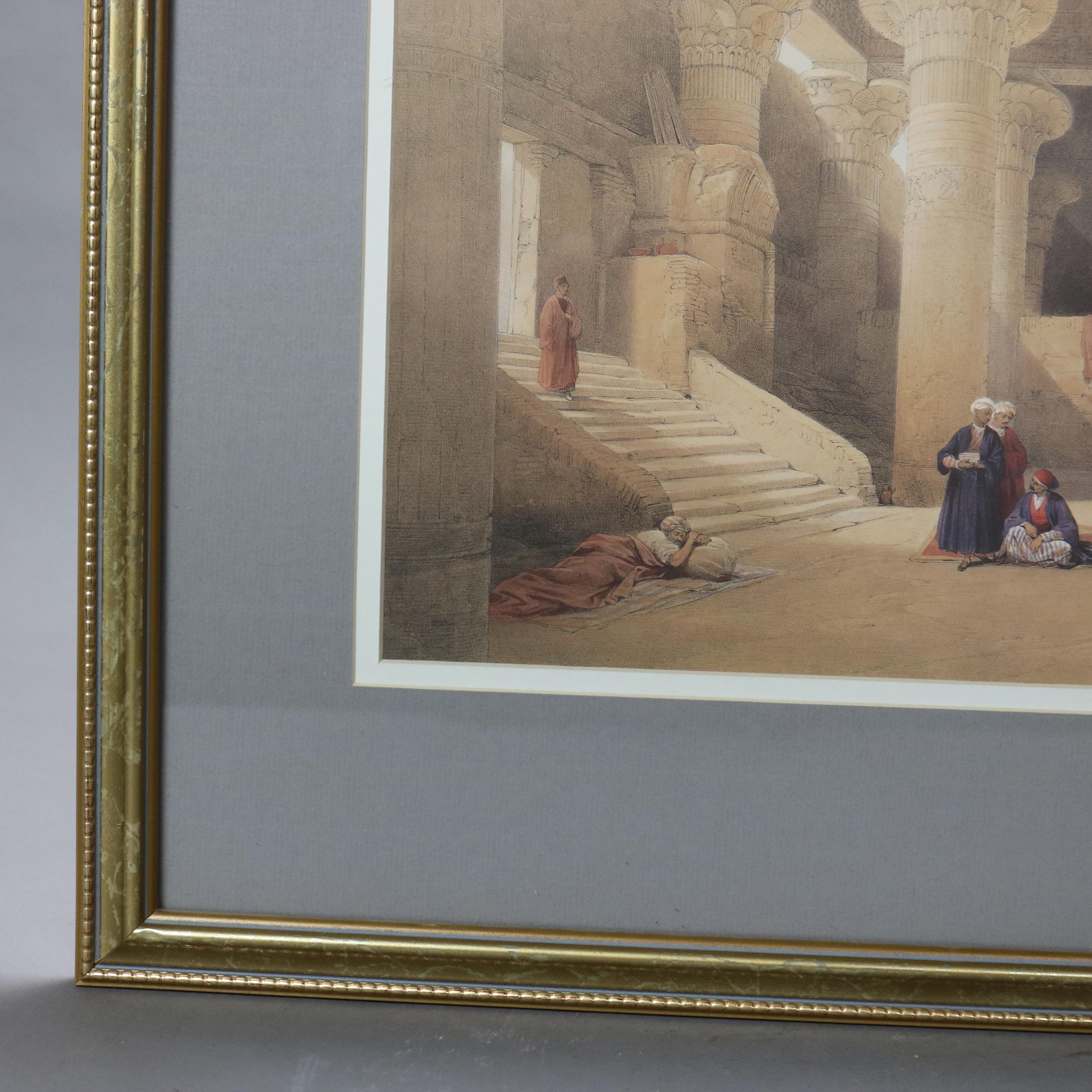 Paar antike Drucke des Hypaethral-Tempels in Philae & Esneh C1855 im Angebot 8