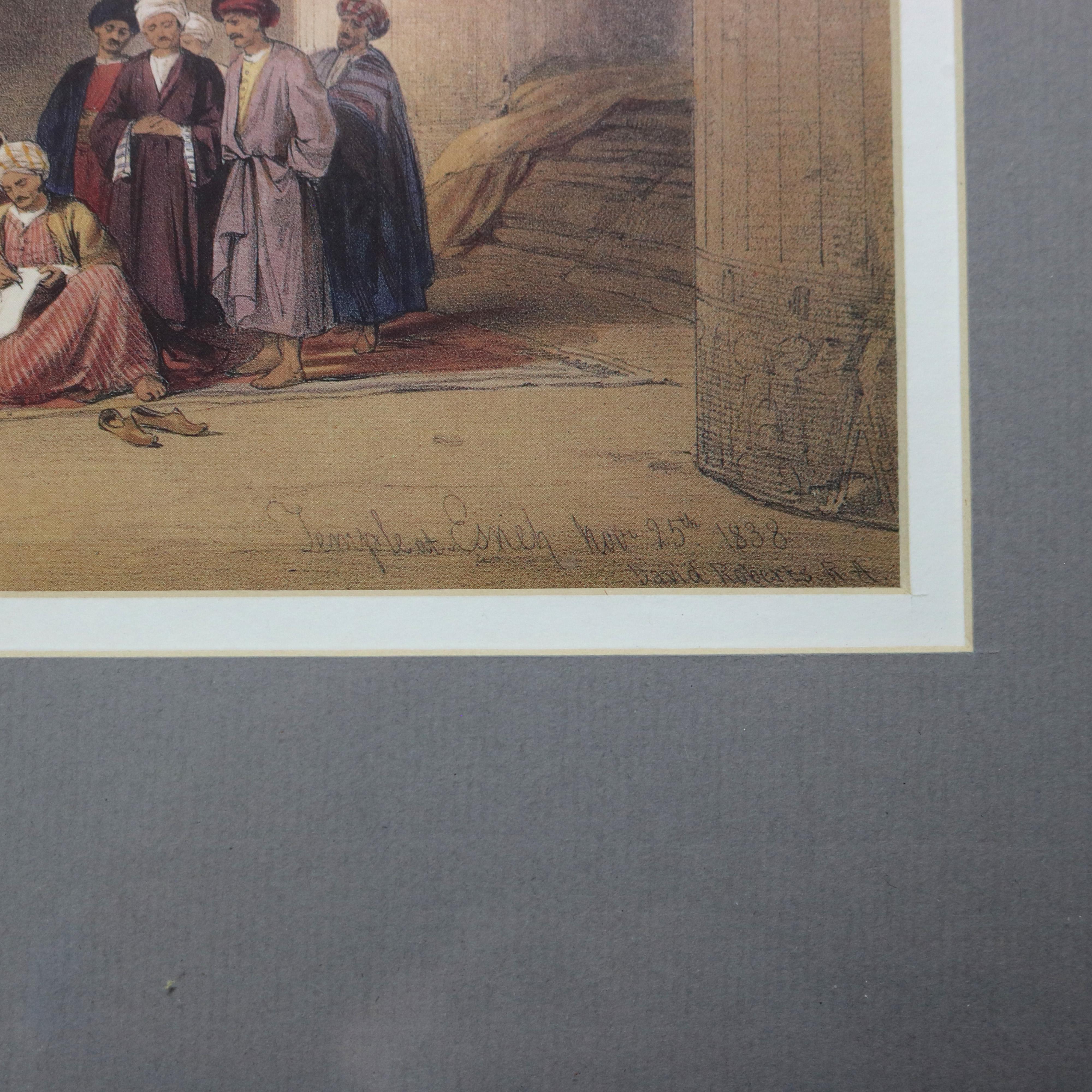 Paar antike Drucke des Hypaethral-Tempels in Philae & Esneh C1855 im Angebot 9