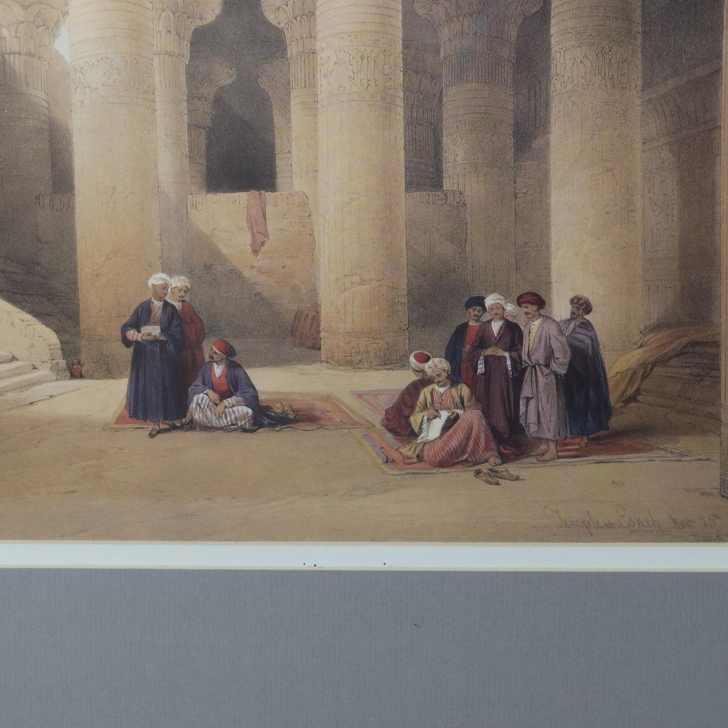 Paar antike Drucke des Hypaethral-Tempels in Philae & Esneh C1855 (Papier) im Angebot