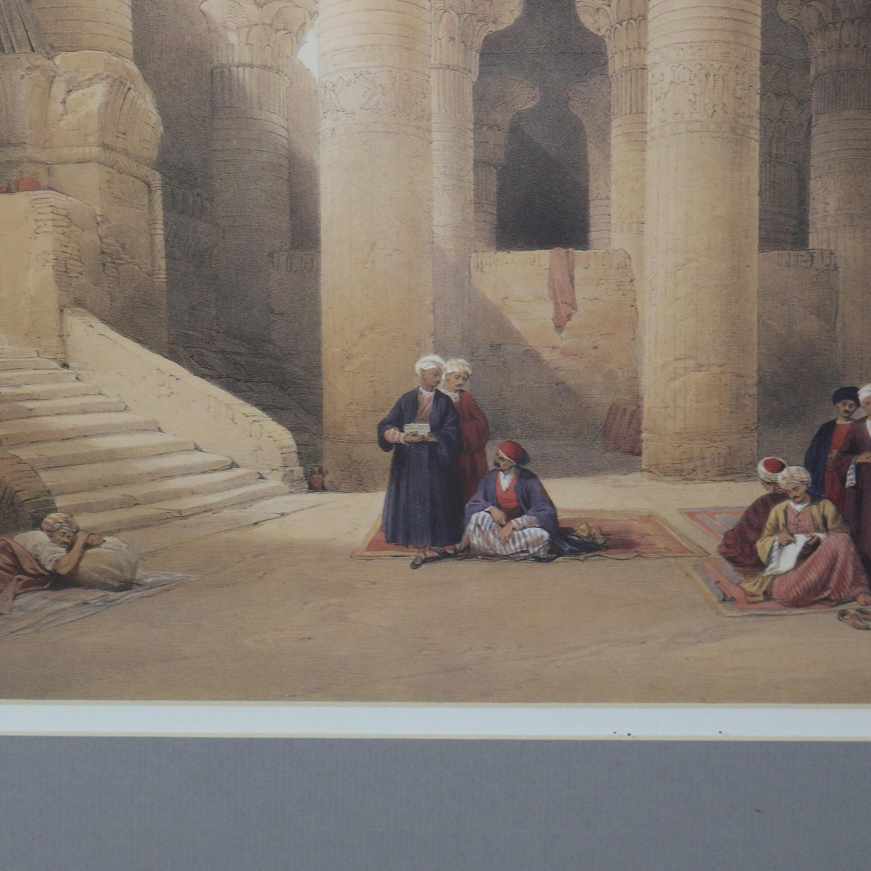 Paar antike Drucke des Hypaethral-Tempels in Philae & Esneh C1855 im Angebot 2