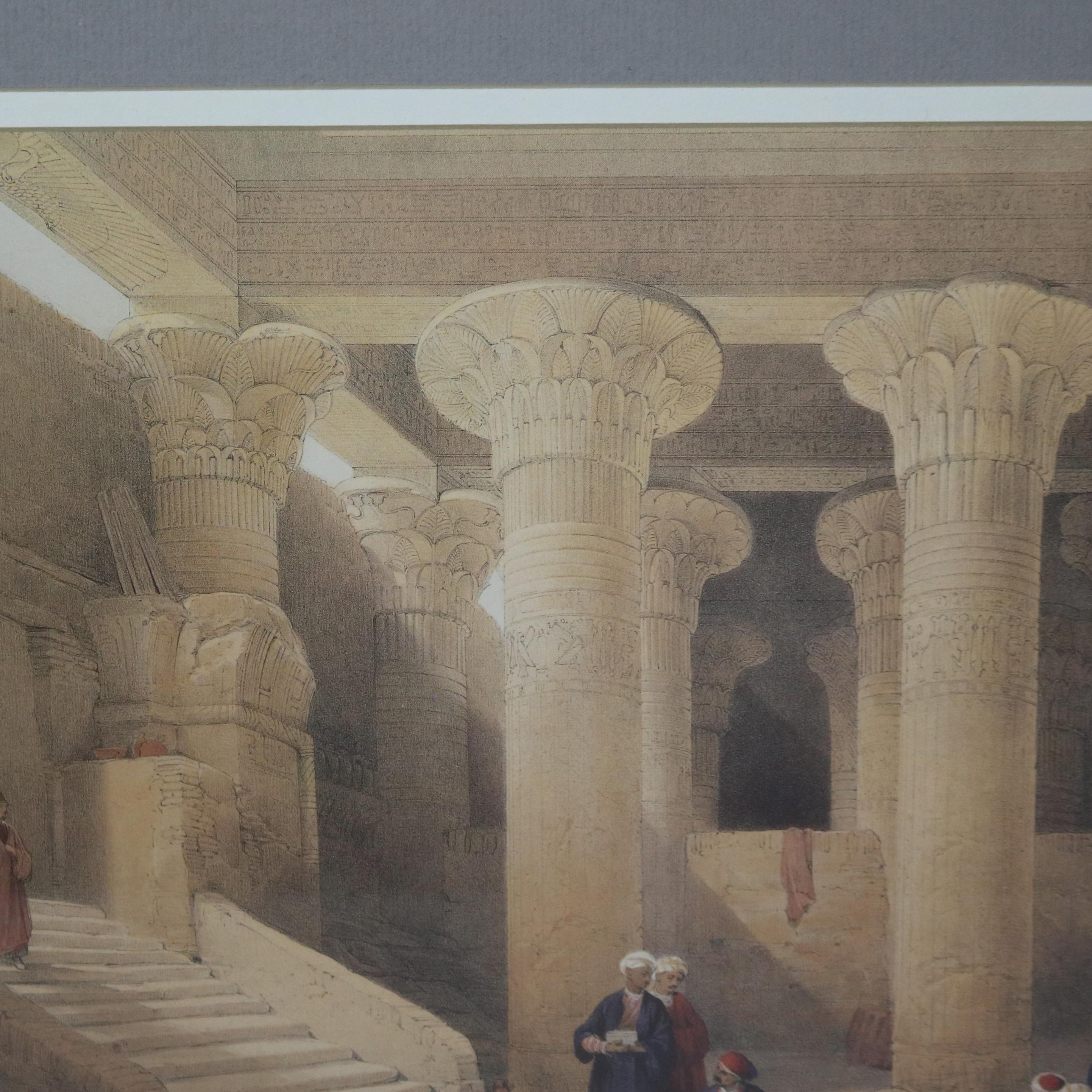 Paar antike Drucke des Hypaethral-Tempels in Philae & Esneh C1855 im Angebot 3