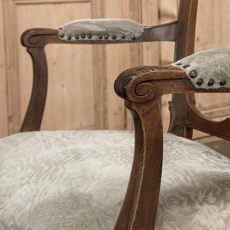 Pair Antique Queen Anne Armchairs For Sale at 1stDibs