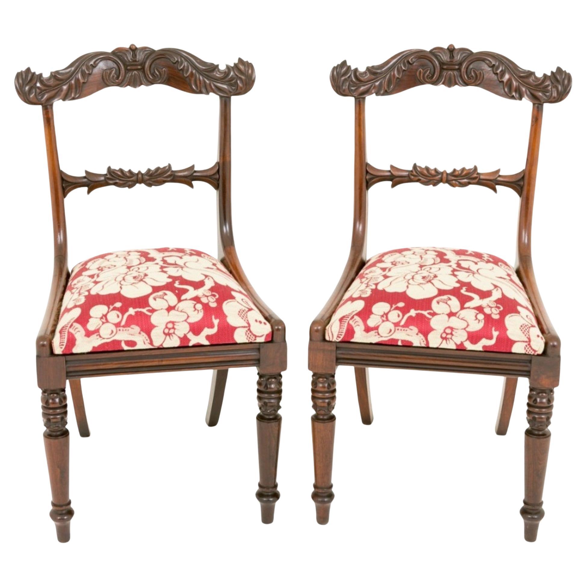 Pair Antique Regency Arm Chairs in Rosewood Dining Chair