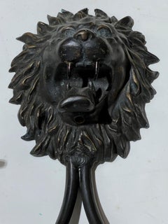Pair Antique Regency Style Lion Mask Two Light Sconces