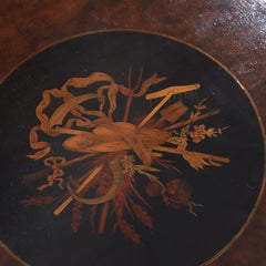 Pair Antique Renaissance Revival Ebonized & Inlaid Walnut & Burl Stands c1890