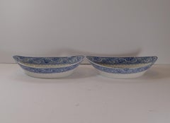 Pair Antique Ridgway Blue & White Bowls, Venice, c. 1920