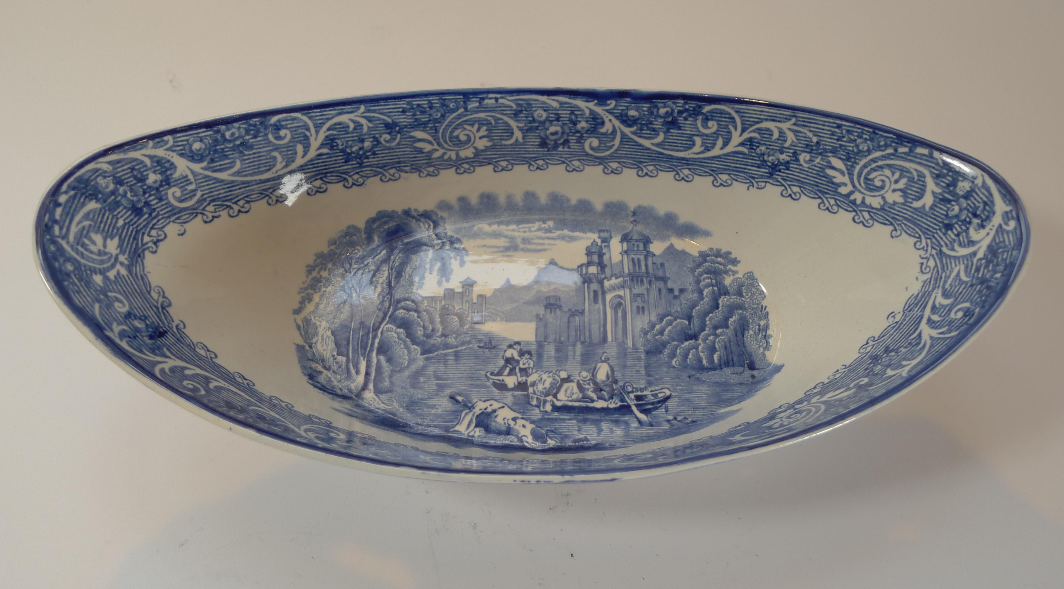 Early 20th Century Pair Antique Ridgway Blue & White Bowls, Venice, c. 1920