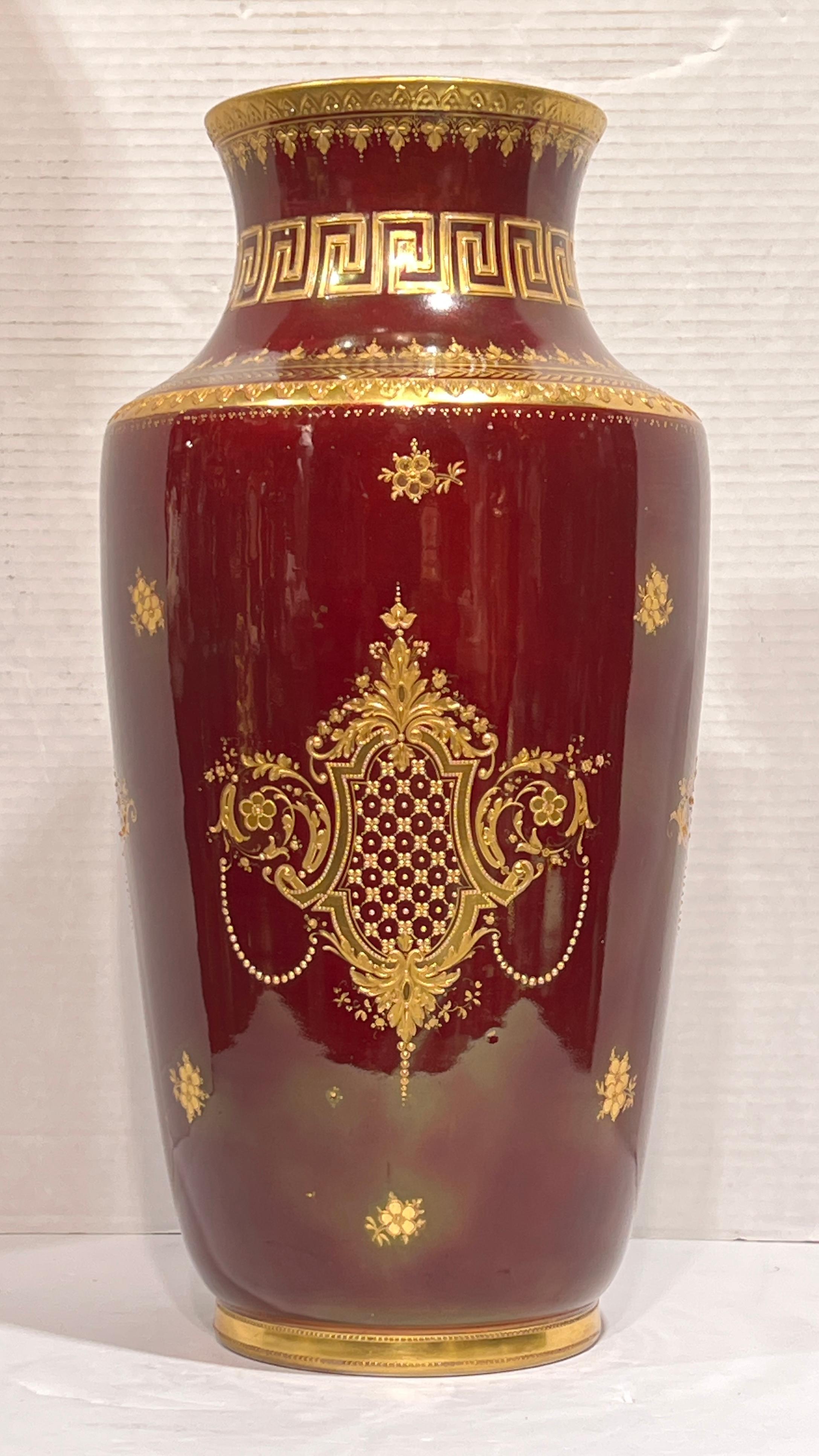Austrian Pair Antique Royal Vienna Porcelain Portrait Vases After Max Nonnenbruch For Sale