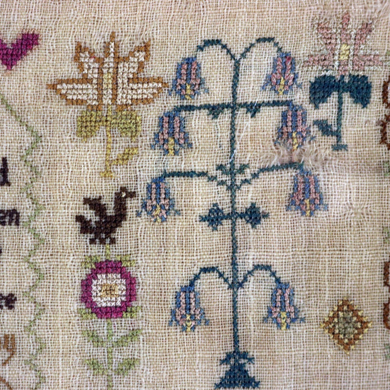 Pair Antique Samplers, 1803, by Ruth Orsmond 13