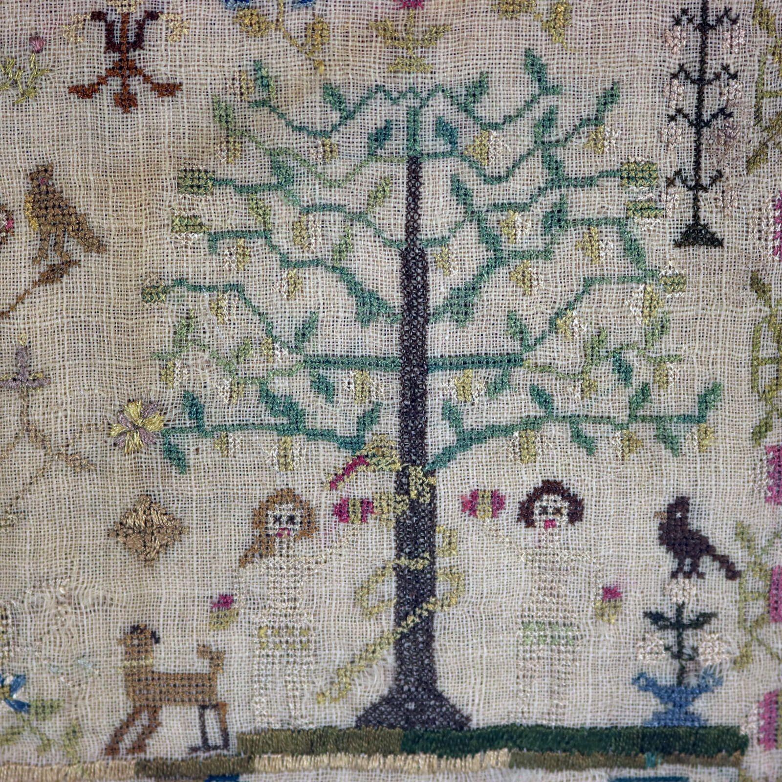 Pair Antique Samplers, 1803, by Ruth Orsmond 2