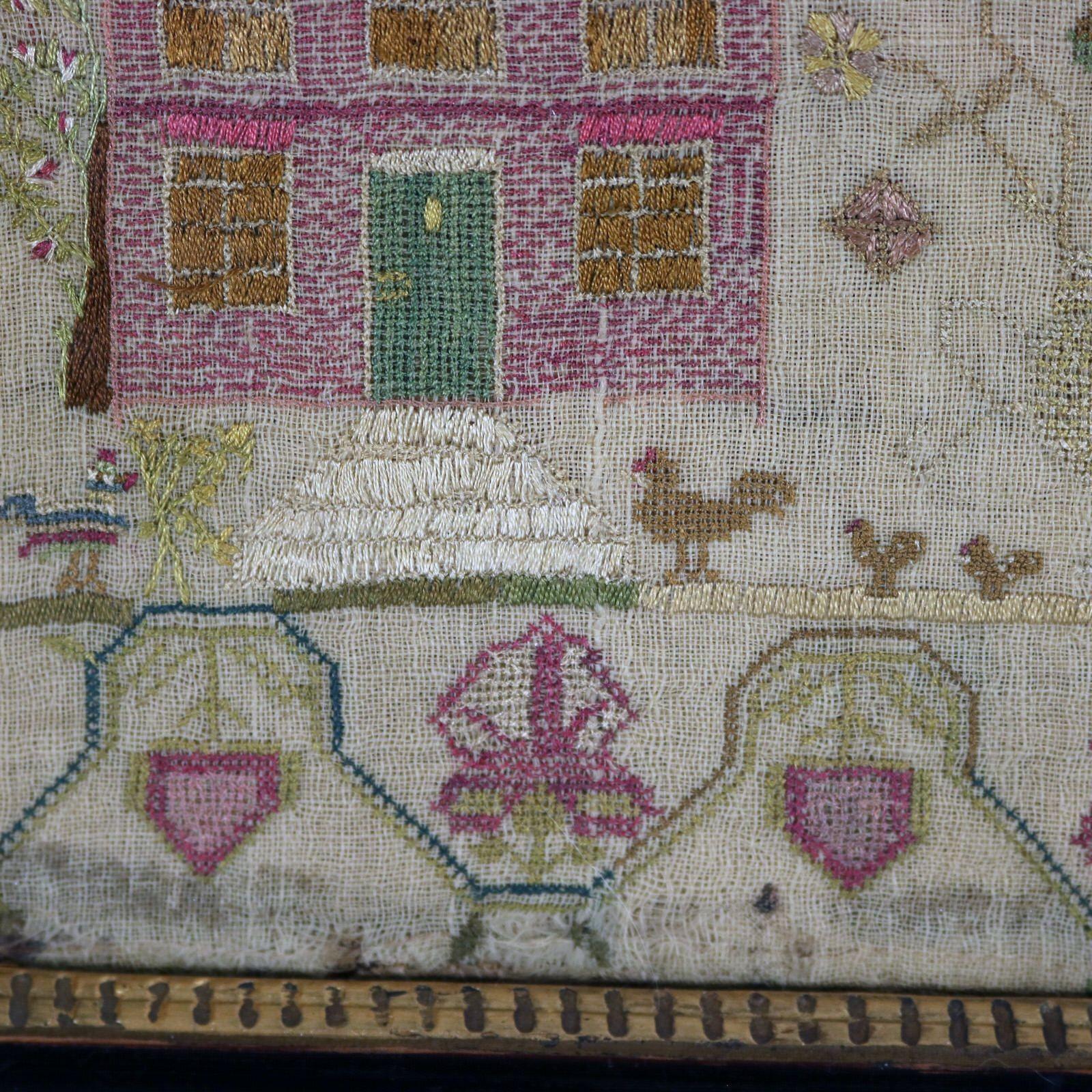 Pair Antique Samplers, 1803, by Ruth Orsmond 3