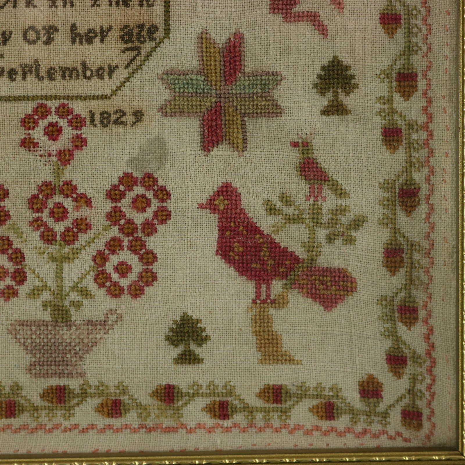 Pair Antique Samplers, 1825 and 1829, by Sarah Ann Terry 7