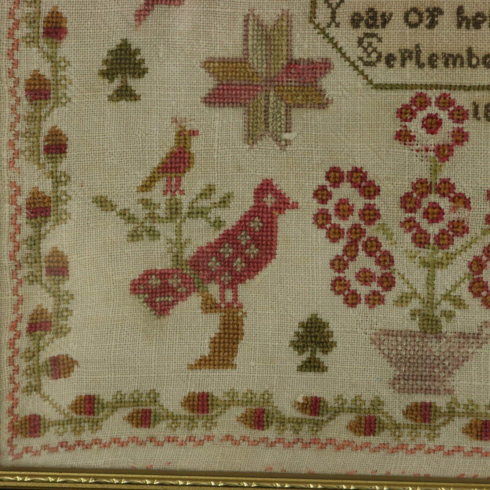 Pair Antique Samplers, 1825 and 1829, by Sarah Ann Terry 8