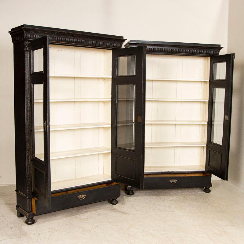 antique black bookcases