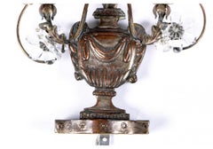 Pair Antique Sheet Metal Floral Sconces