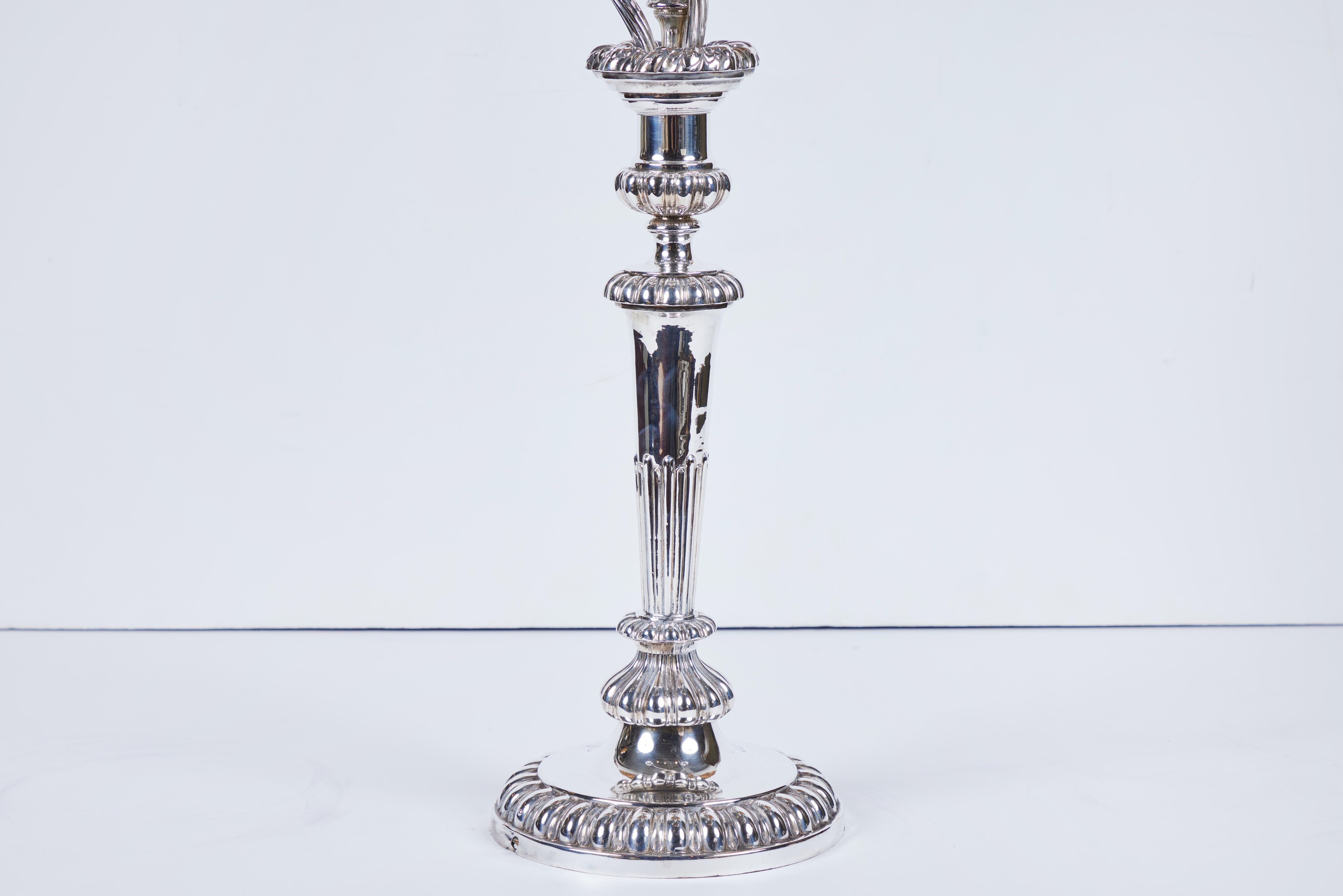 Pair Antique Sheffield Candelabra In Good Condition For Sale In Newport Beach, CA