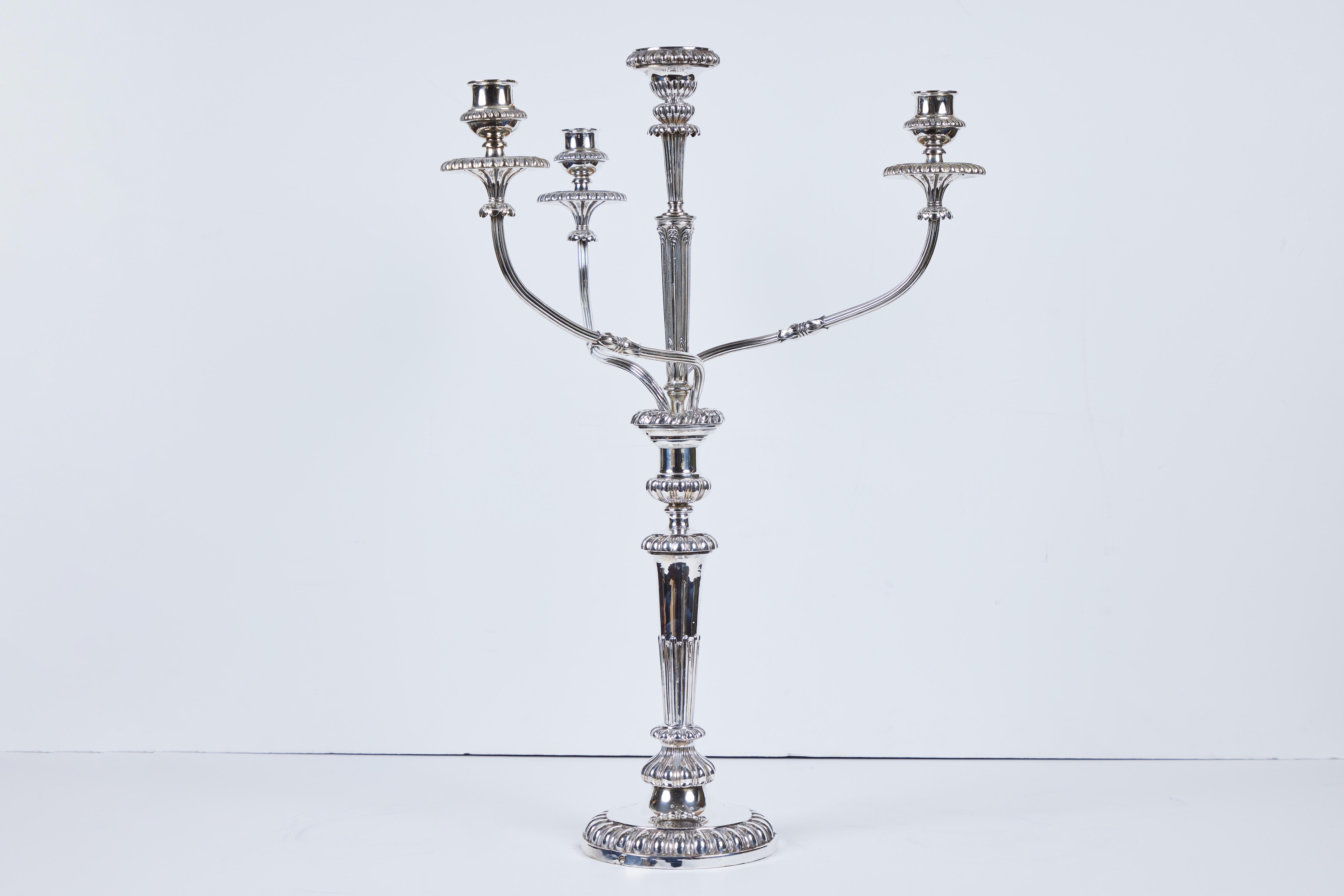 Late 19th Century Pair Antique Sheffield Candelabra For Sale