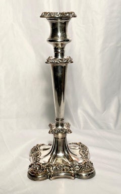 Pair Antique Sheffield Candlesticks, circa 1860-1870