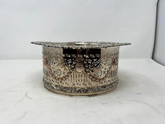 Pair Antique Sheffield Openwork Wine Coasters circa 1890