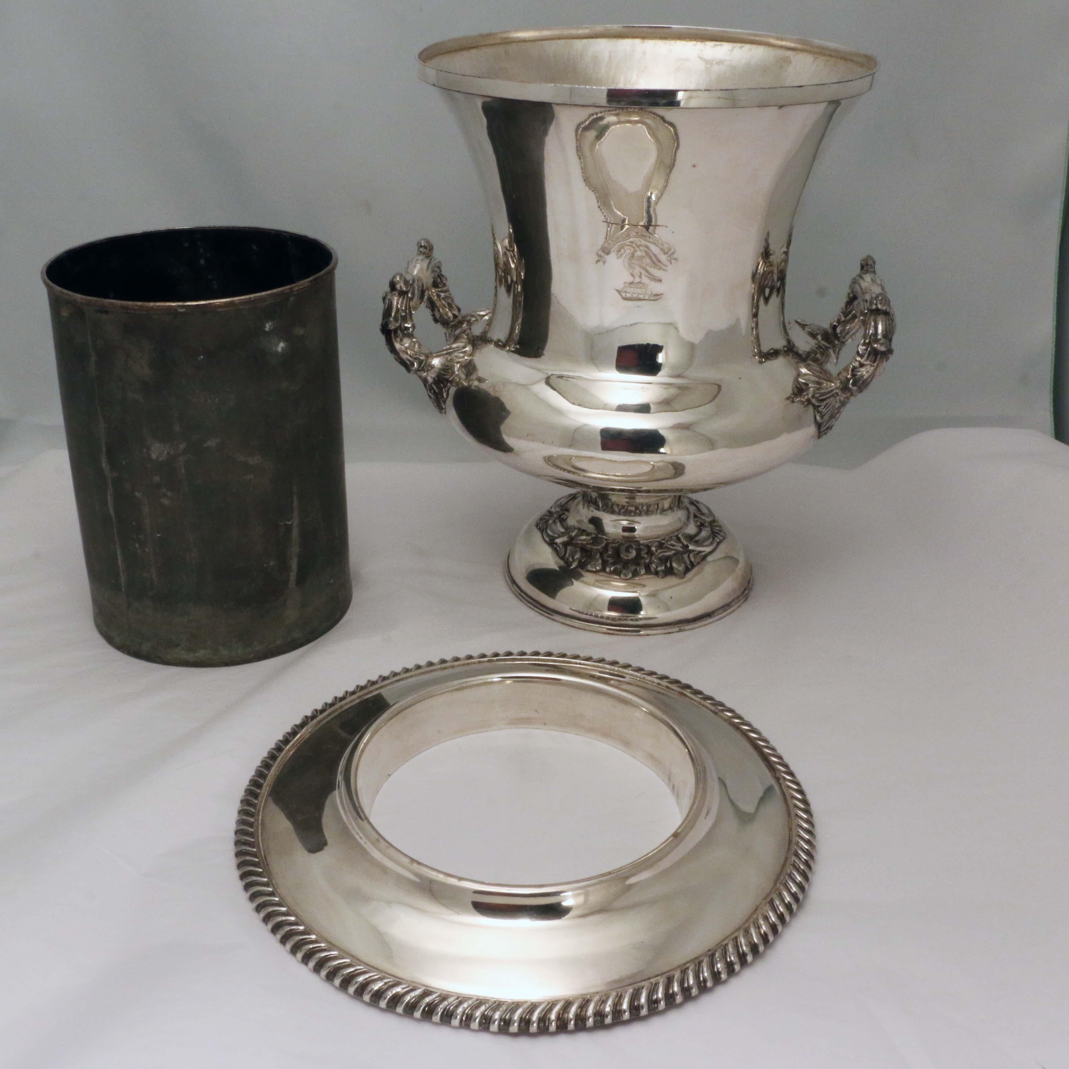 Pair of Antique Sheffield Silver Plate Wine Coolers 2