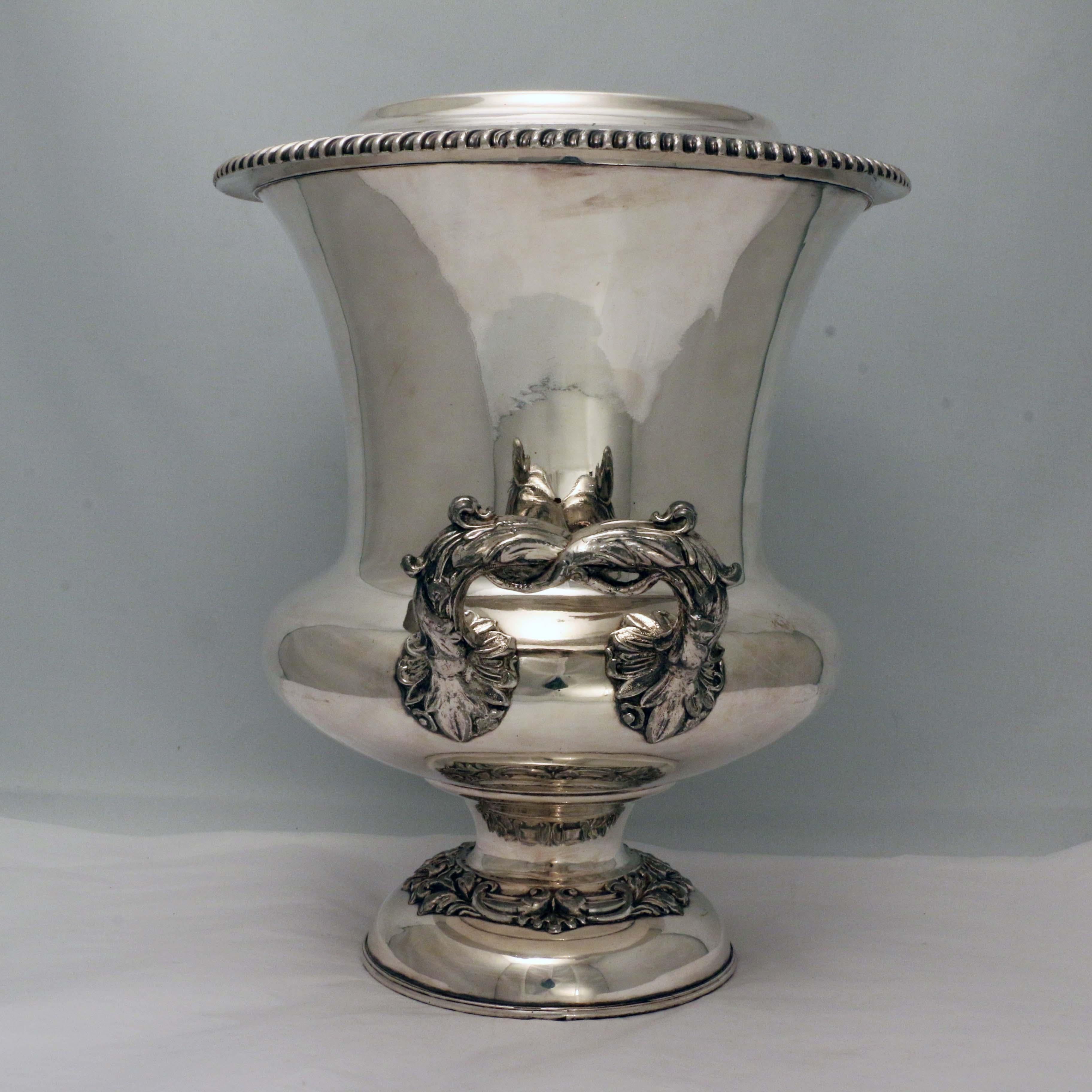 George III Pair of Antique Sheffield Silver Plate Wine Coolers