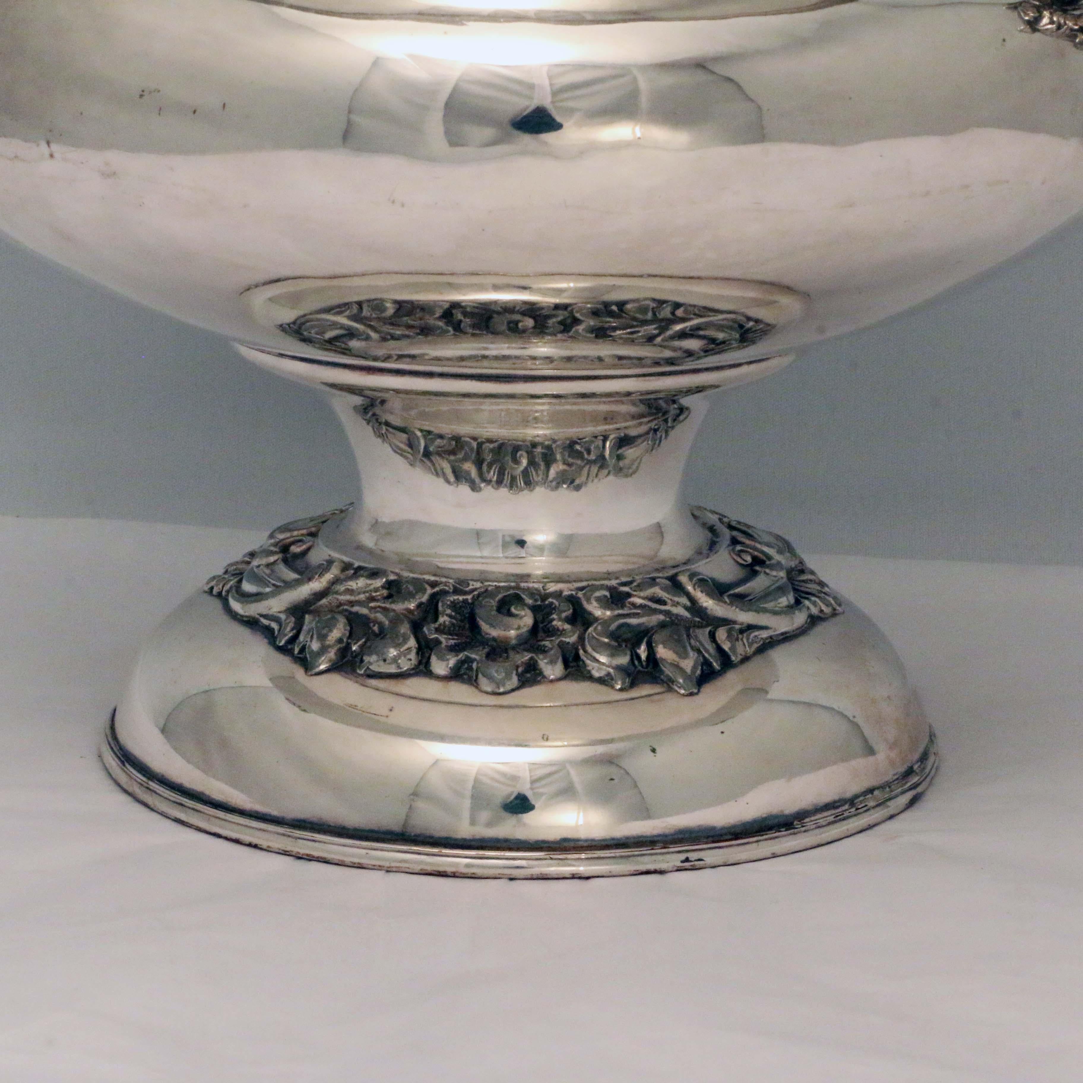 Cast Pair of Antique Sheffield Silver Plate Wine Coolers