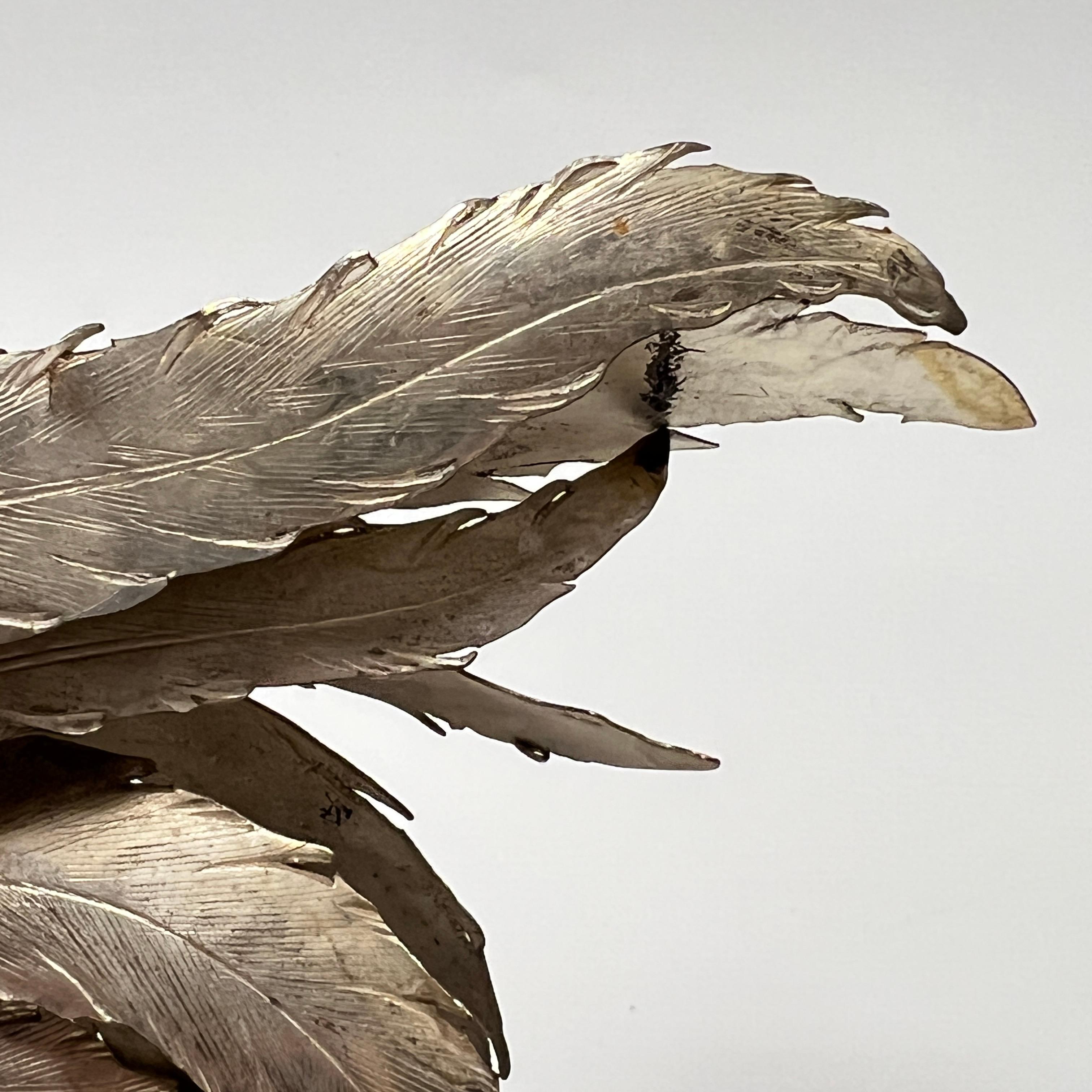 Pareja de Figurillas / Esculturas de Gallo de Plata Antiguas en venta 3