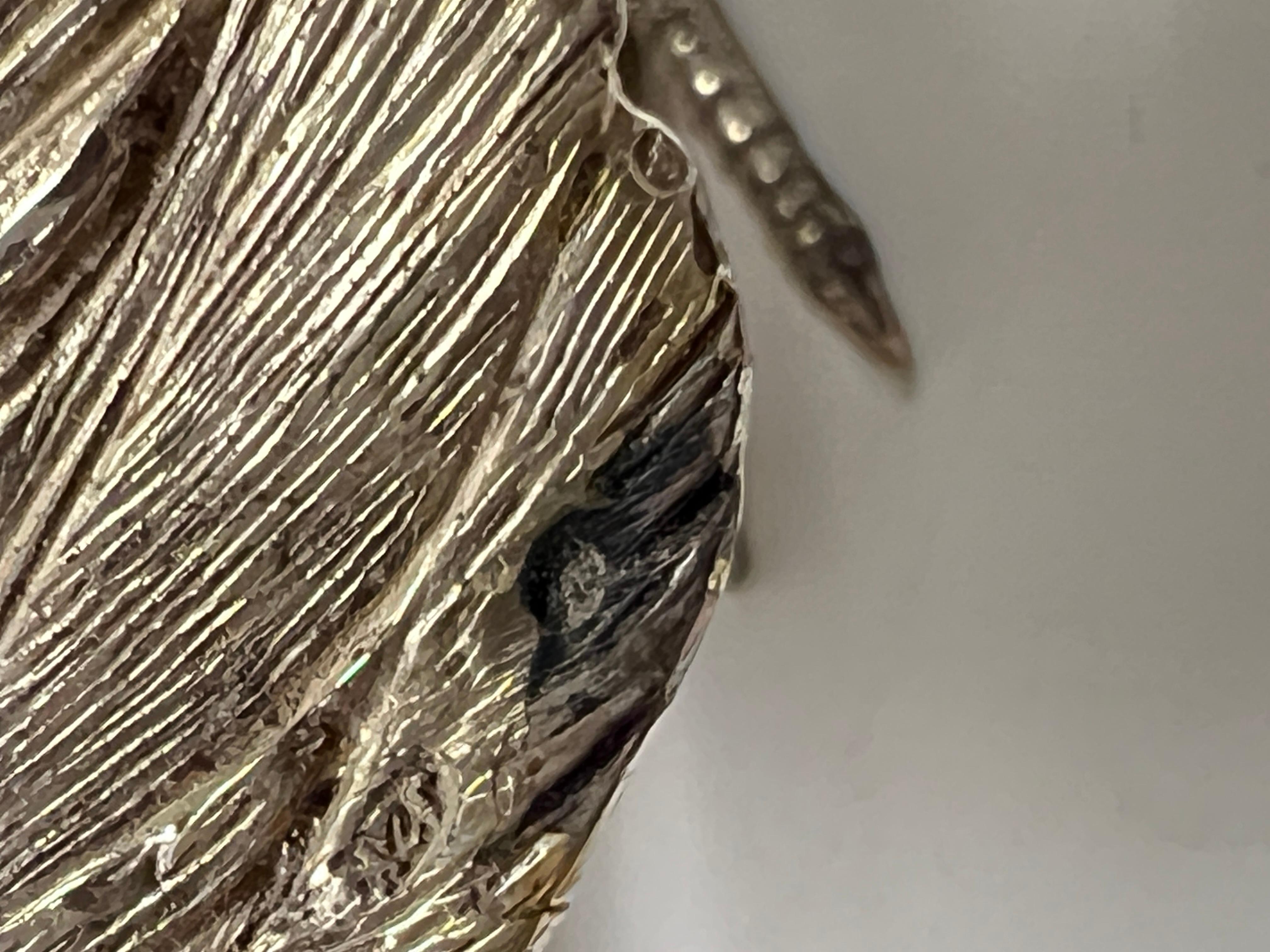 Pareja de Figurillas / Esculturas de Gallo de Plata Antiguas en venta 12