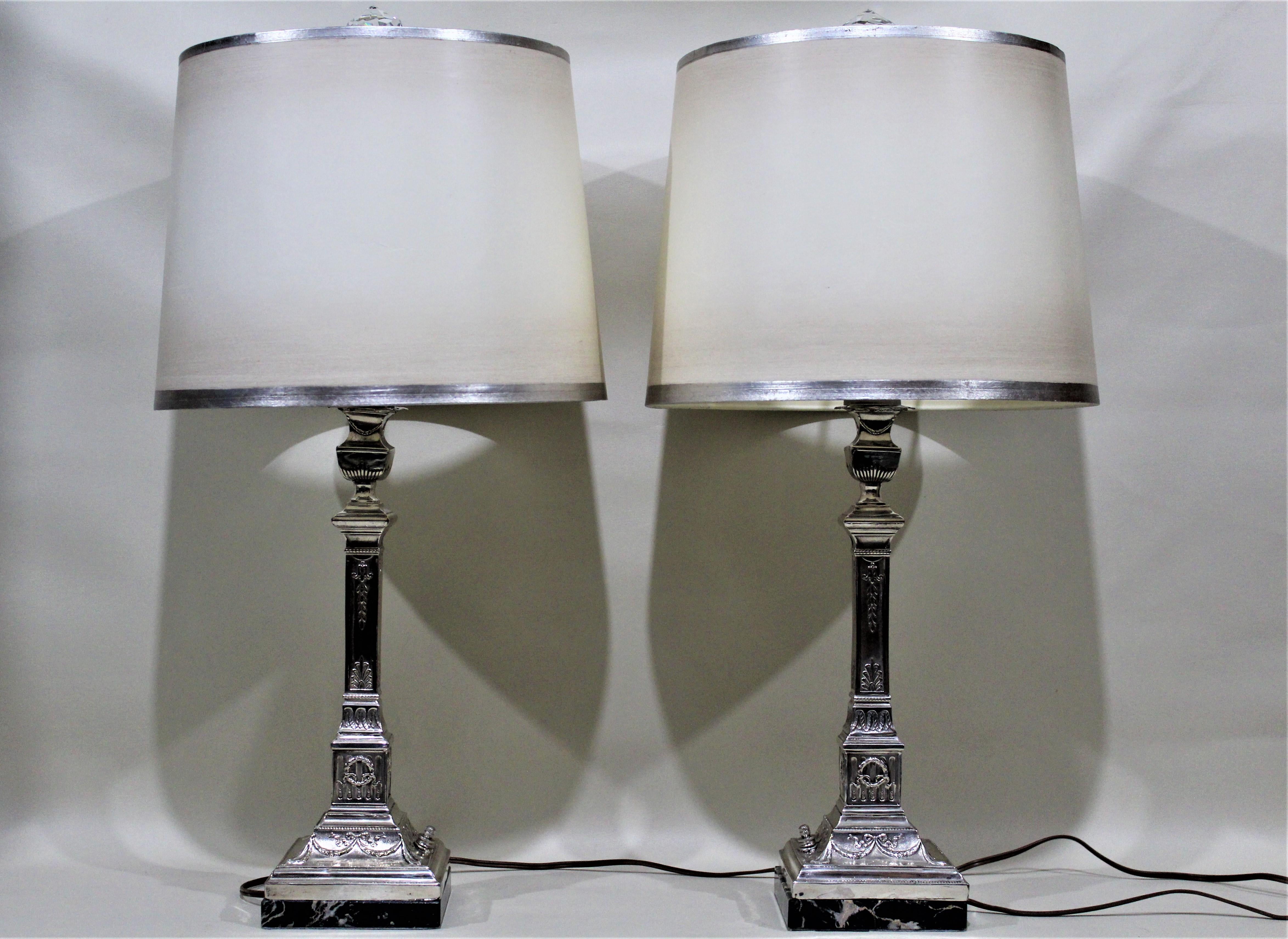 silver candlestick lamps