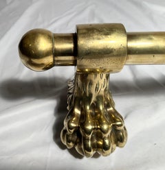 Pair Antique Solid Brass Victorian (1860-70) Fire Dogs