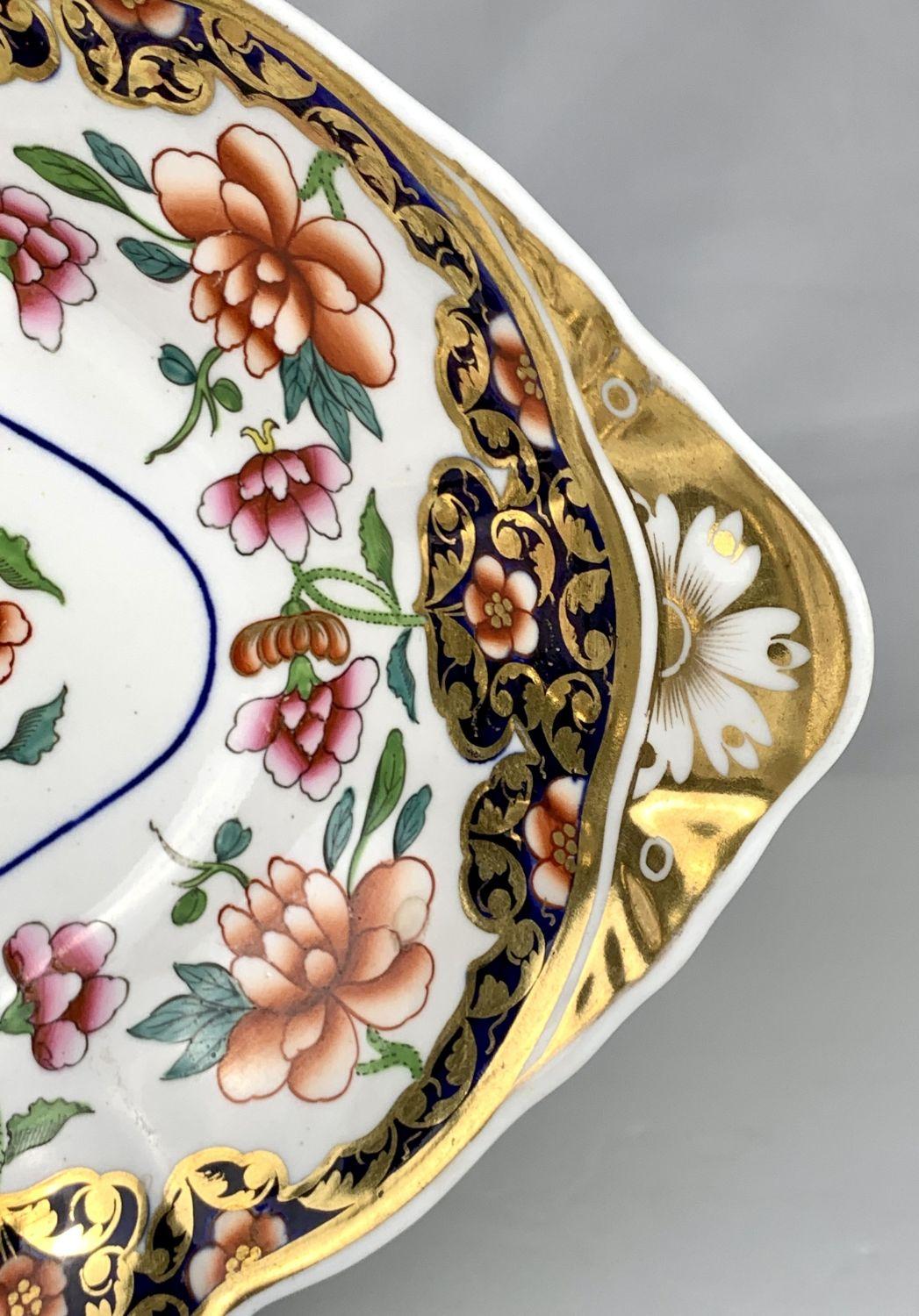 XIXe siècle Paire de plats anciens Spode de forme ovale décorés de algues Angleterre C-1825 en vente