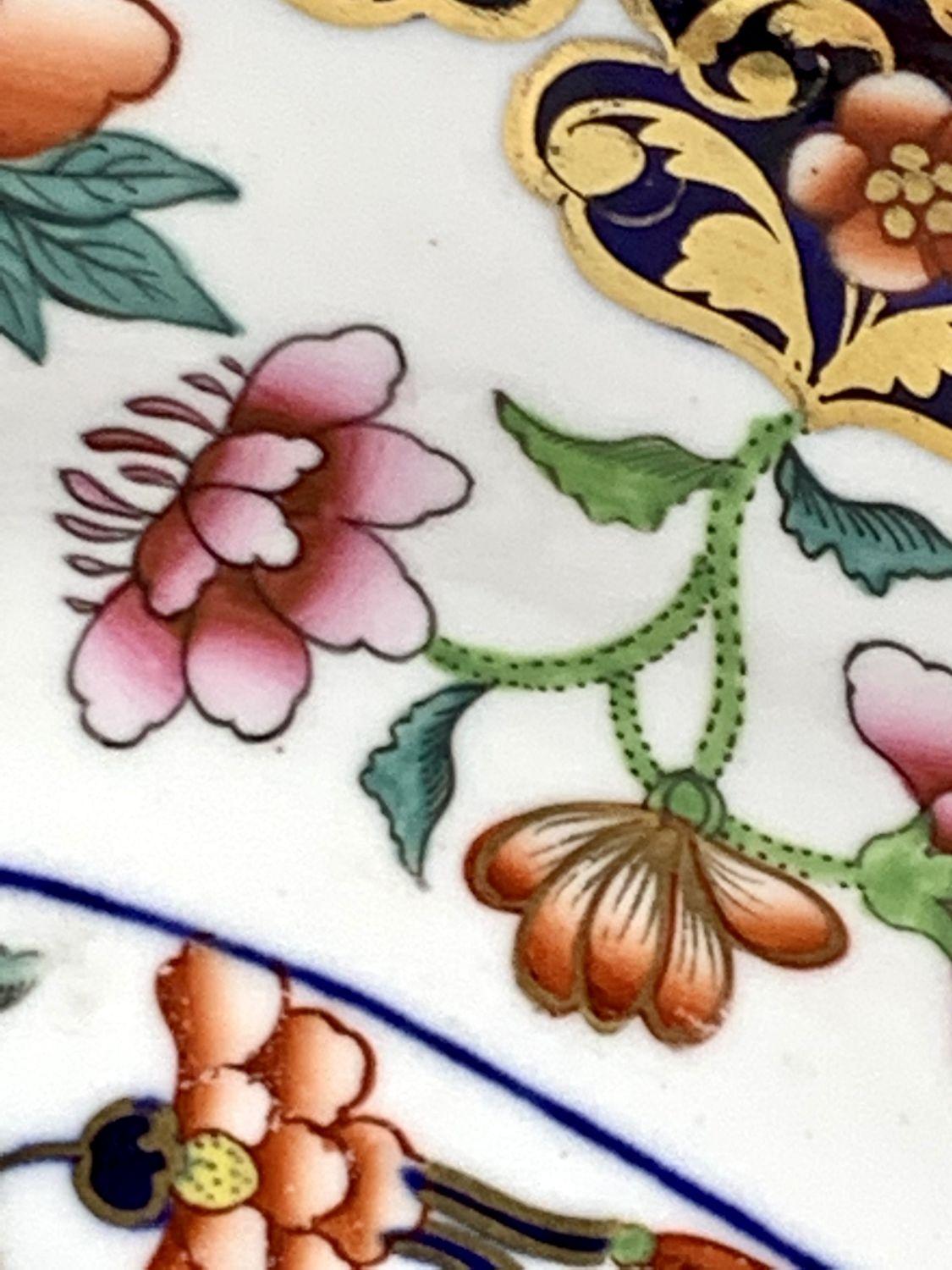 Coppia di piatti ovali antichi Spode decorati con ninfee Inghilterra C-1825 in vendita 1