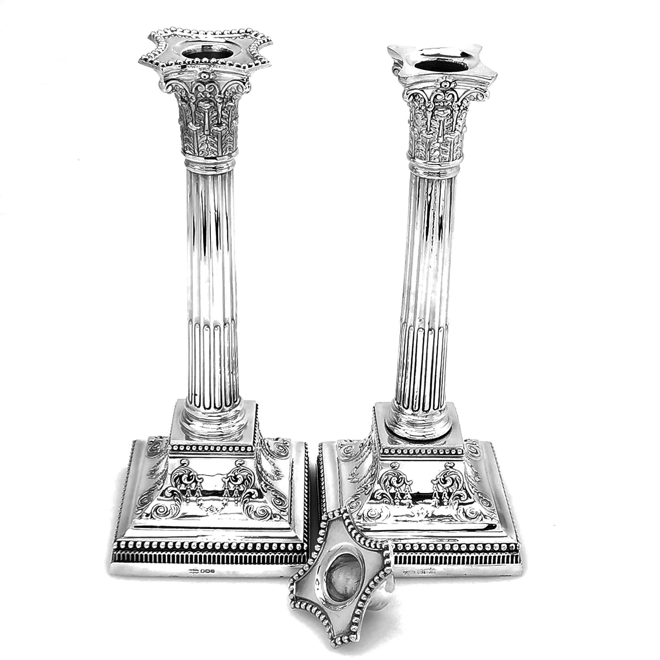antique sterling silver candle holders