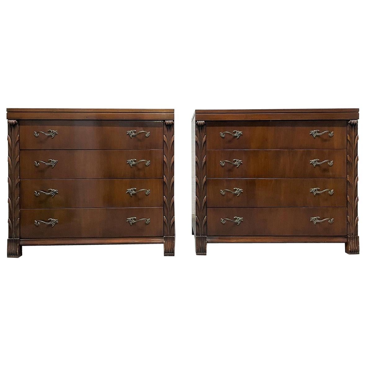 Pair of Antique Style Mahogany Chests For Sale at 1stDibs