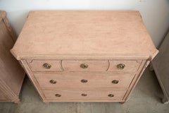 Pair of Antique Swedish Gustavian Style Rose Painted Chests, Late 19th Century