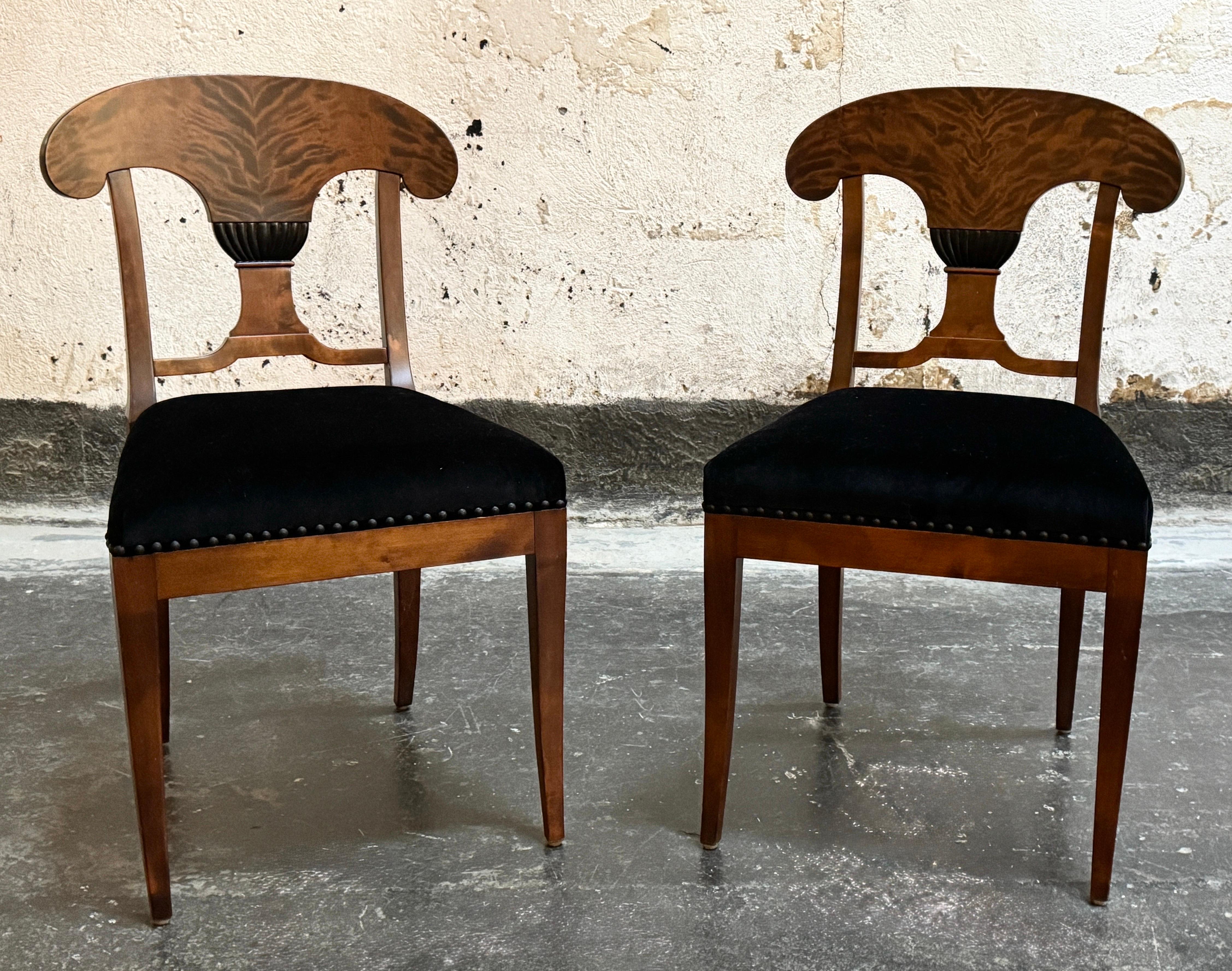 20th Century Pair Antique Swedish Karl Johan Revival (Biedermeier) Chairs - Fully Restored For Sale