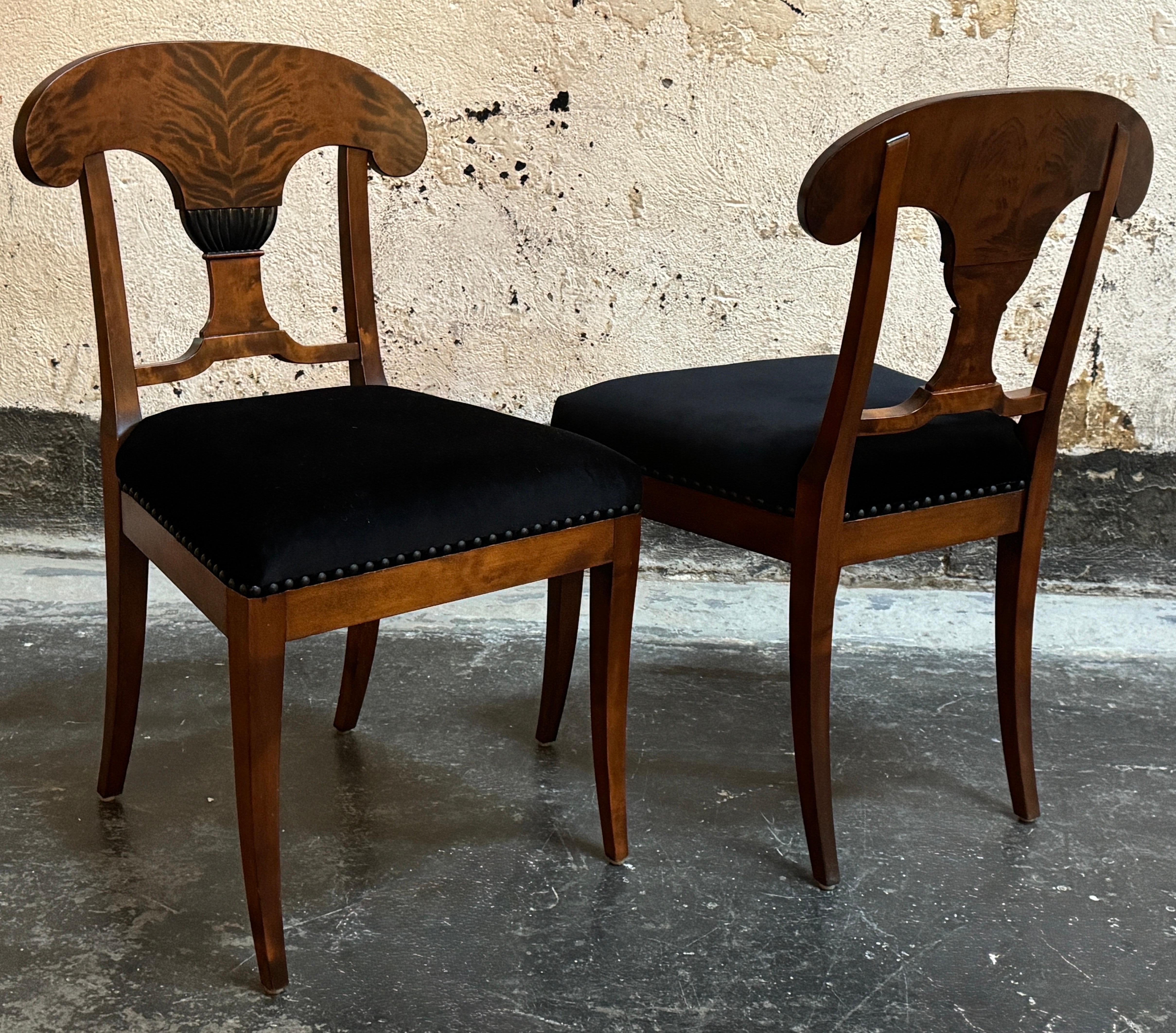 Pair Antique Swedish Karl Johan Revival (Biedermeier) Chairs - Fully Restored For Sale 2