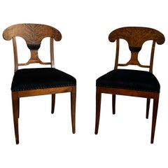 Pair Antique Swedish Karl Johan Revival (Biedermeier) Chairs - Fully Restored