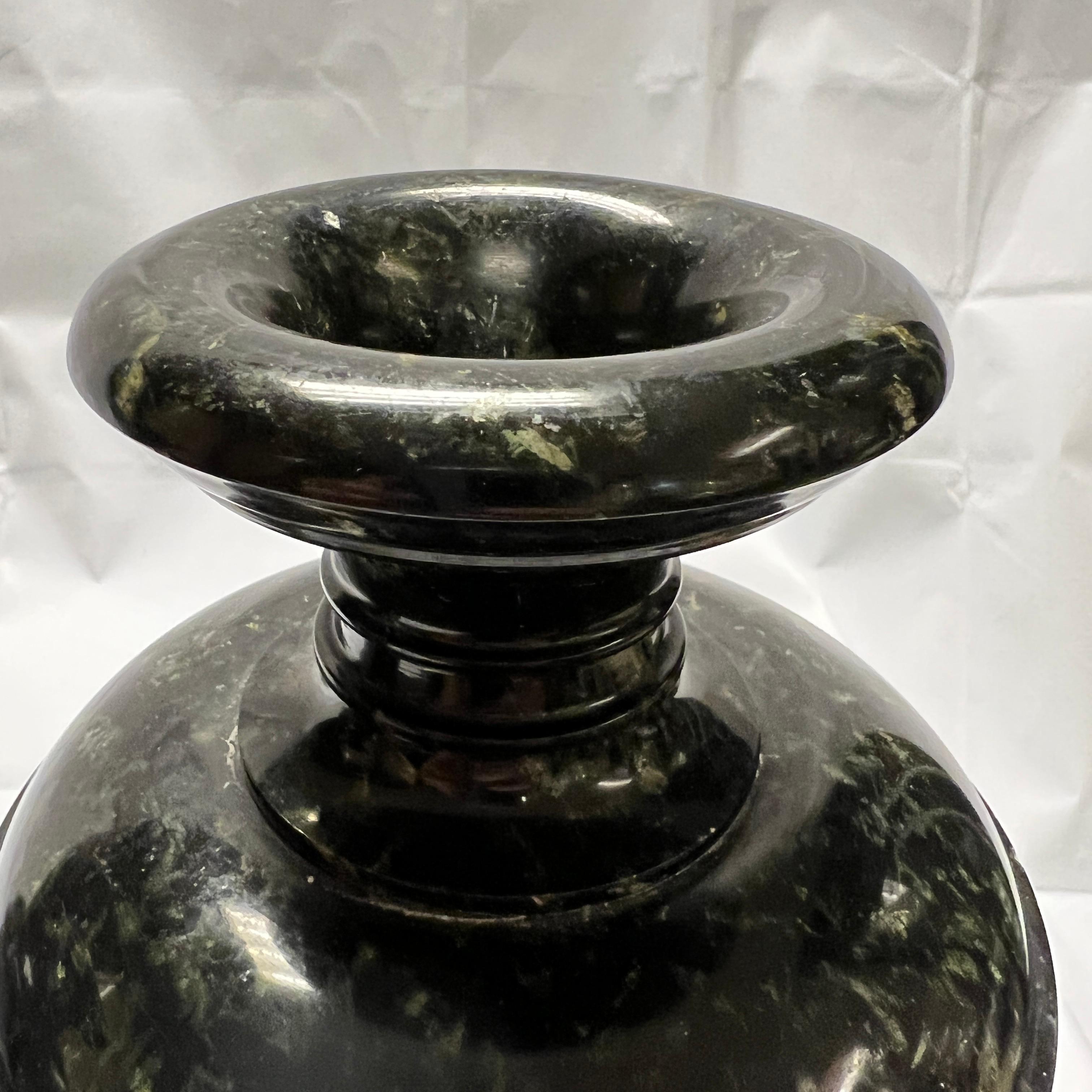 Pair Antique Swedish Porphyry Rannas or Jasper Stone Vases 6