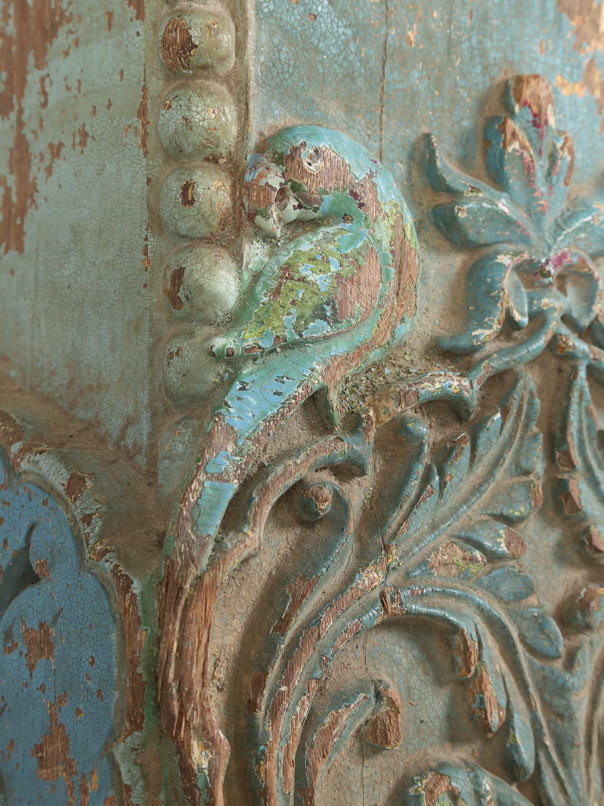 Paar antike Teakholzsäulen aus Indien in alter Farbe 13